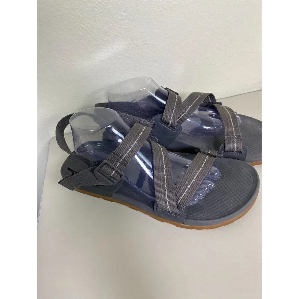 Chaco Men Adjustable Strap Hiking Sandals Size 11 Gray Gum Sole‎ Outdoor Camping